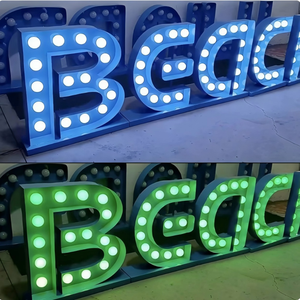 Số lớn đèn LED tình yêu Mr Mrs ánh sáng lên thư ký marquee chữ 4ft - Product Image 1