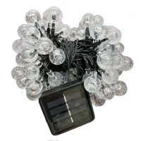 Guirlandes solaires YN Starlight, 8 modes, LED, globe en cristal PVC, rechargeables, étanches IP65, décoration de Noël pour l'intérieur et l'extérieur