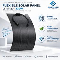 Panneau solaire flexible IP67 120W léger et incurvé, module photovoltaïque monocristallin en silicium pour camping-car, caravane et camping