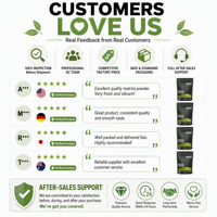 Sachet de Matcha Noir Mat Personnalisé Imprimé 100g 250g 500g Haute Barrière Zip Lock Doypack Thé Vert en Poudre Vente en Gros