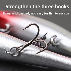 Leurre flottant Minnow à queue de mouche flottante, avec pales longues suspendues, appât dur artificiel, hameçons longue portée pour la pêche au marlin - Product Image 5