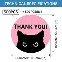 Autocollants en vinyle imperméables personnalisés - Étiquettes rondes de 2 pouces imprimées en UV pour l'emballage et la marque des entreprises (500 PCS/rouleau) Vente en gros
