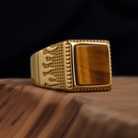 Bague en acier inoxydable plaqué or 18 carats de haute qualité, motif flamme, design vintage, sans décoloration, pour hommes, bijoux tendance