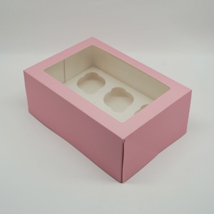 Cupcake Packaging <b>Box</b> Kraft Custom Clear Rectangle Cake <b>Box</b> for 6 Cup Cakes - Product Image 5