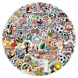 Adesivos Personalizados de PVC Impermeáveis de Alta Qualidade para Rosto, Desenhos Animados DIY, Decoração da Copa do Mundo de Futebol 2026, Laminação Fosca Recortada - Product Image 4