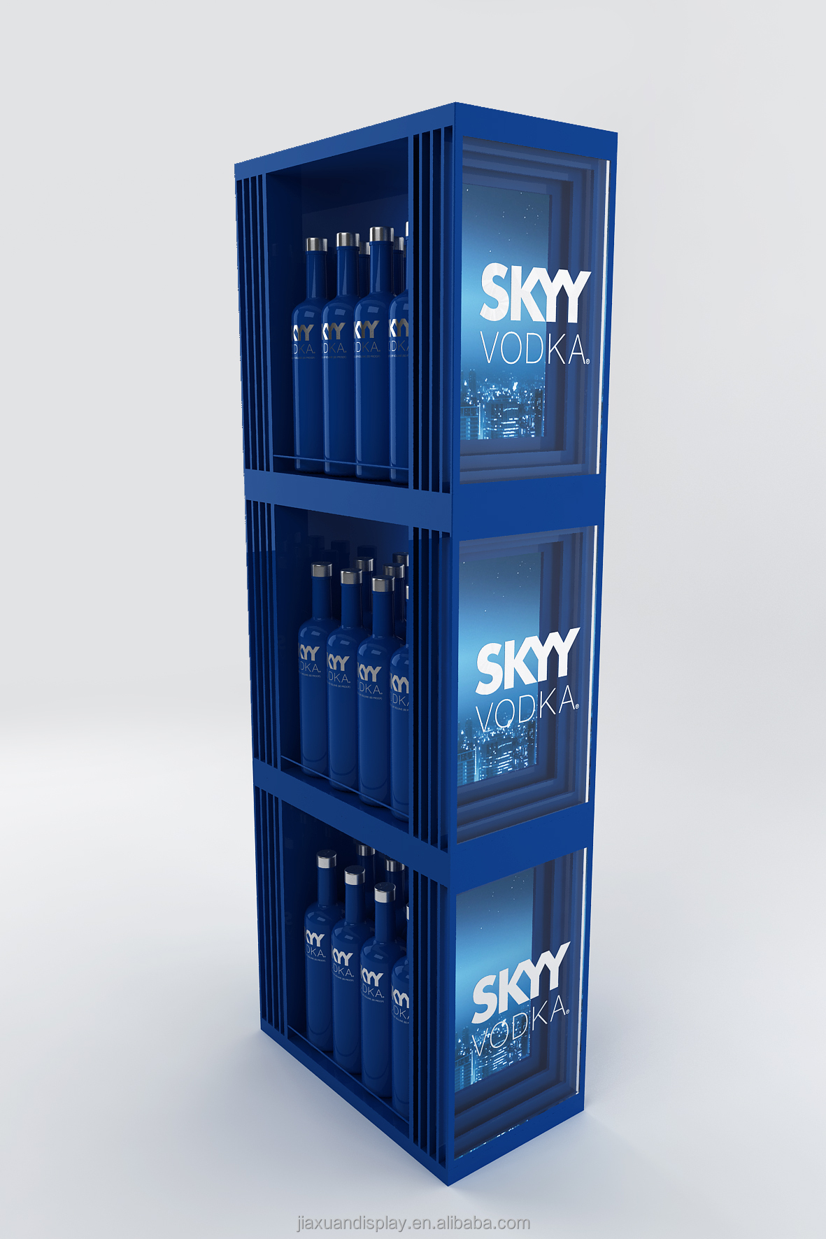 Skyy Vodka Cube Display - Stylish Storage for 12 Bottles