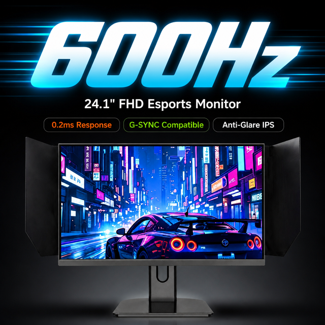OEM 24.1 Inch 600Hz Gaming Monitor High Refresh Rate Esports FPS Monitor 1080P Fast IPS Display for Gaming PC