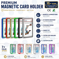 Étui de protection magnétique en métal avec logo personnalisé et protection UV pour cartes à collectionner PSA TCG, avec vitrine en verre pour cartes gradées