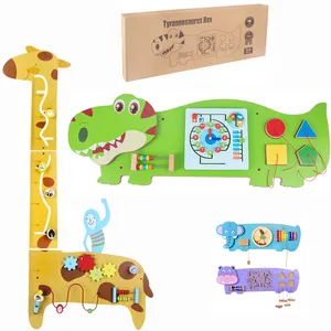 Panneaux de planche en bois de dinosaure, jouet amusant et éducatif pour enfants, jeux de société interactifs muraux faciles à installer