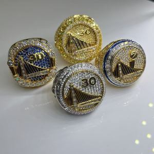 Anillos de Campeonato de los <span class=keywords><strong>Golden</strong></span> <span class=keywords><strong>State</strong></span> <span class=keywords><strong>Warriors</strong></span> de la NBA, Anillos de Moda Chapados en Oro con Diamantes Creados en Laboratorio, Regalo Conmemorativo de Compromiso - Product Image 5