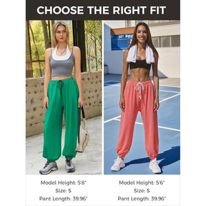 Pantalones Harem Holgados para Mujer, Cintura Elástica con Cordón, Ajuste Holgado, Pantalones Casuales para Hacer Ejercicio con Bolsillos, Tejido de Punto Transpirable - Product Image 6