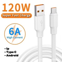 Câble de données de charge Super rapide 6A 120W Micro USB Type-C iOS iPhone Android Samsung Téléphones mobiles Alimentation Écouteurs d'ordinateur