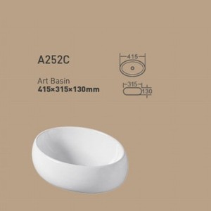 Lavabo de comptoir de style nordique A234 580x430mm en céramique blanche, lavabo artistique pour la maison et l'hôtel - Product Image 3