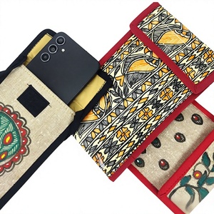 <b>Gold</b> Leaf Plated Embroidered Cotton Fabric Rectangle Fashion Evening <b>Clutch</b> <b>Purse</b> From Jharkhand Ojistha Industries - Product Image 1