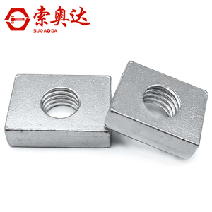 Écrou carré en acier au carbone galvanisé M3 M4 M5 M6 M8, écrou à 4 coins biseautés, plaqué zinc - Product Image 3