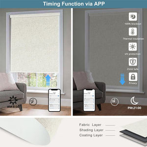 Tenda a Rullo Motorizzata Personalizzata dal Design Moderno, Senza Fili, Oscurante, con Protezione UV e Isolamento Termico per Camera da Letto e Soggiorno - Product Image 5