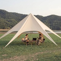 Auvent de fête extérieur en tissu Oxford imperméable UPF50+ résistant aux UV pour 10-20 personnes, 10m, forme étoile