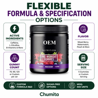 Chumita OEM Beta-Alanin Gummy Natural Pre Workout Gummies Energy Boost Metabolism GYM Pre Workout pour femmes hommes Gummy