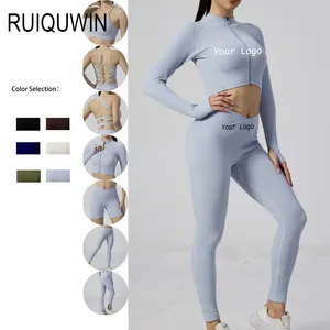 RUIQUWIN OEM 2024 Jogger senza cuciture abbigliamento sportivo Fitness palestra donna Set Yoga reggiseno sportivo Leggings Activewear