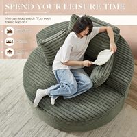 Fauteuil lounge rond surdimensionné de 55 pouces, canapé de sol profond pour salon et chambre à coucher