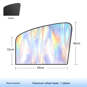 Nueva Cortina Lateral Magnética Láser Colorida para Coche, Parasol Transpirable de Titanio Plateado para Interiores, Kits Transfronterizos - Product Image 6
