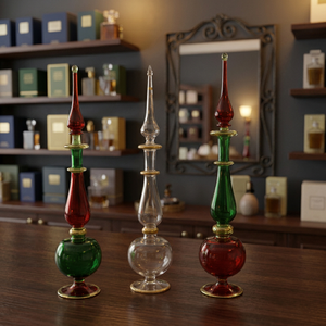 ZAHEREEN LW22 Bouteilles de parfum en verre hautes, artisanat populaire égyptien fait main, soufflées à la bouche, colorées, souvenir de remise de diplôme et du Nouvel An - Product Image 3