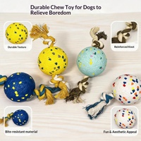 Balle de jeu pour chien et chat ETPU, très élastique, en corde solide nouée, flottante, soulage l'ennui, durable, résistante aux morsures, interactive, nettoyage des dents