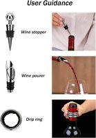 Ensemble cadeau ouvre-bouteille en alliage de zinc avec coupe-capsule, bouchon verseur et tire-bouchon spirale supplémentaire, dans une élégante boîte en bois