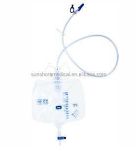PVC 2000ml econômico estéril plástico descartável médico com saco da urina do saco do pé da válvula da T-fita - Product Image 1