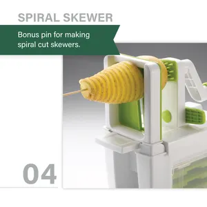 Hoán Đổi Cho Nhau 4-Lưỡi Spiralizer Nhựa Của Nhãn Hiệu Rau Khoai Tây Xoắn Ốc Slicer