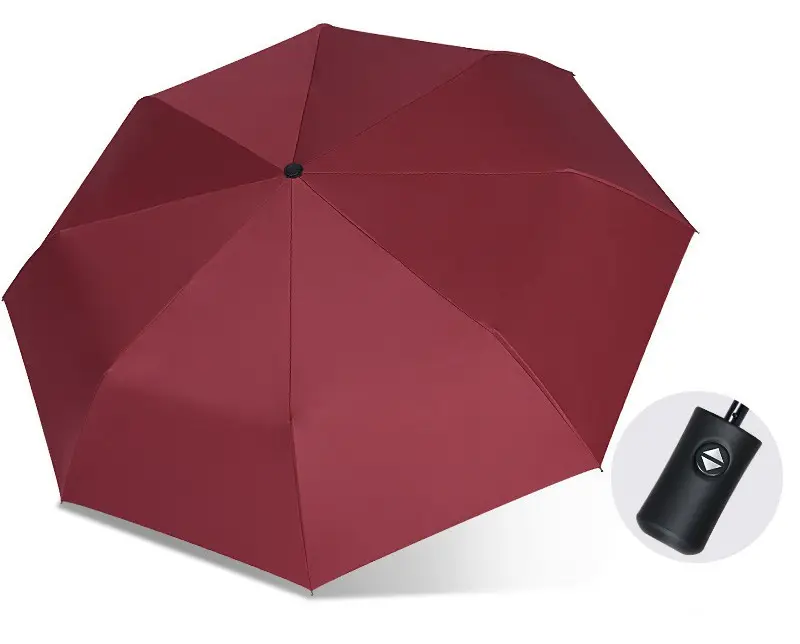 Automatic Portable 3-Folding Anti UV UPF50+ Windproof Waterproof Sun Umbrella for Travel Bulk Wholesale Custom Logo Printing