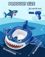 Bateau gonflable Requin et Bateau Pirate avec pistolet à eau, siège flottant pour enfants pour batailles aquatiques estivales