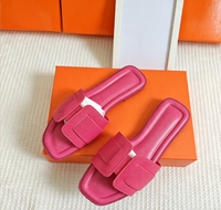 Nouvelles Pantoufles Décontractées Confortables et Plates pour Femmes, Tendance Mode d'Été, Extérieur, Dessus en PU, Semelle en Caoutchouc