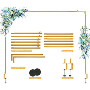 <span class=keywords><strong>Arche</strong></span> de mariage carrée dorée, support de table robuste et réglable pour événements, cérémonies, fêtes, et décoration de photomaton - Product Image 1