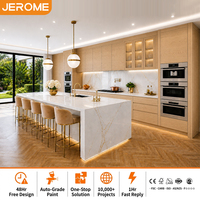 Meubles de cuisine modernes sur mesure en placage de chêne blanc de qualité supérieure, avec placards intégrés en MDF, livraison gratuite en 48 heures