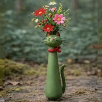 Jarrón de Resina con Forma de Cuello Largo de Animal, Estilo Nórdico, Duradero, Decoración Estética para Mesa, Adorno Artístico Único para el Hogar, Dormitorio o Escritorio