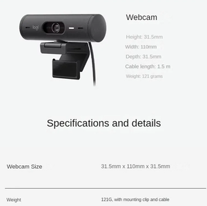 Webcam Brio 500 1080p HDR Full HD avec correction de la lumière et cadrage automatique - Product Image 2