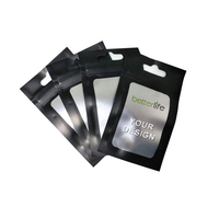 Sacs en Mylar pour imprimante numérique, pochettes scellées à trois côtés pour étuis de téléphone portable, étanches, noir mat avec trou de suspension