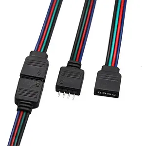 Tira de luces LED RGB de 24V, Conector de cinta LED RGB de 4 pines, Cable divisor de potencia, conector hembra de aguja de 4 pines