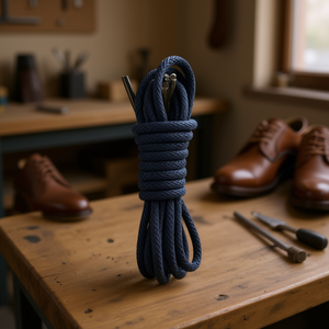 Laccio per scarpe cerato Ilan blu navy 90 cm - Product Image 2