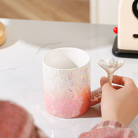 Haute qualité perle glaçure sirène tasse à café en céramique 10 pièces dégradé érotique Couple tasse à eau Souvenir