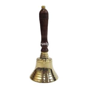 Decorative Brass Table <b>Bell</b> With Wooden Handle/ Nautical Gifts - Product Image 1