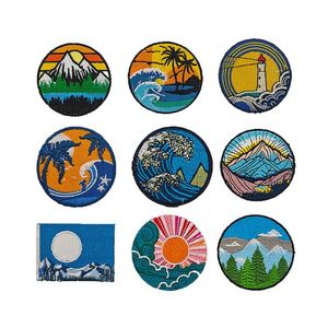 Parche Bordado Termoadhesivo de Alta Calidad con Diseño de Campamento, Amanecer, Atardecer, Iluminación, Casa y Paisaje Ondulado para Decoración de Abrigos y Sombreros de Exterior - Product Image 3