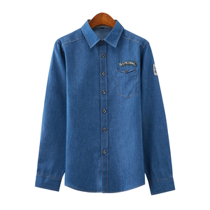 Camisa Vaquera Azul de Manga Larga para Hombre, Estilo Urbano, Alta Calidad, Precio al por Mayor <span class=keywords><strong>Cs16</strong></span> - Product Image 3