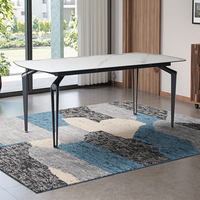 Meubles de salle à manger modernes et luxueux sur mesure avec pieds en métal et plateau en verre trempé, 4 places, Biya HZ051