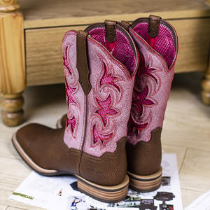 <span class=keywords><strong>Bottes</strong></span> de cow-boy tendance en cuir véritable style western, <span class=keywords><strong>bottes</strong></span> à bout carré cousues Goodyear, chaussures élégantes pour femmes, bottines à la mode pour femmes - Product Image 3