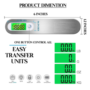Báscula Digital Portátil para Equipaje, de Acero Inoxidable, 50 kg, Pequeña, Electrónica, para Viajes - Product Image 3