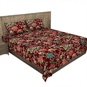 Juego de Sábanas Planas Estampadas Personalizadas de Alta Venta, Incluye 2 Fundas de Almohada, 100% Algodón, 300 Hilos, Ecológico, para Todas las Estaciones - Product Image 1