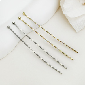 White K Gold <b>Silver</b> Ball Needles Copper Plated Round Head For DIY Jewelry Making Accessories <b>Earring</b> Pendant Bead Needles GJ 02 - Product Image 1