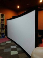 Écran de projection portable incurvé 100'' à cadre fixe 16:9 / Écran de cinéma à projection frontale transparente